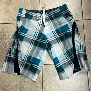 O’Neill SuperFreak Plaid Print Men’s 31 Board Shorts